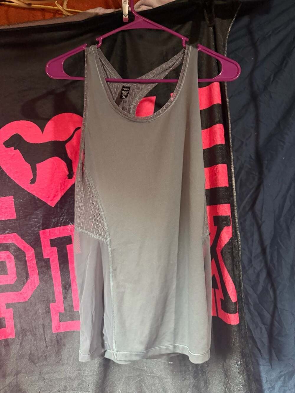 Victoria Sport Racerback Tank Top Gray Size Small
